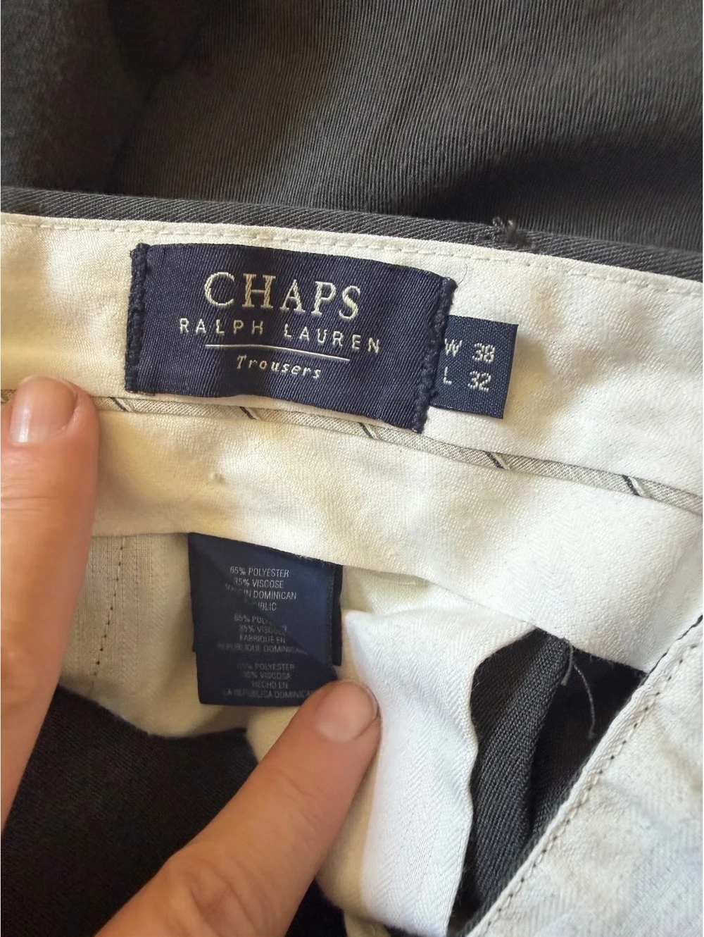 Chaps Ralph Lauren Men’s 38x32 Gray Pleated Dress Pants Classic Fit Trousers